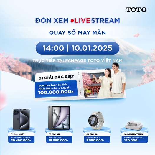 LIVESTREAM CÔNG BỐ KẾT QUẢ CHƯƠNG TRÌNH BỐC THĂM MAY MẮN “SẮM NHỊP SỐNG CHẤT - ẴM TOUR ĐI NHẬT”