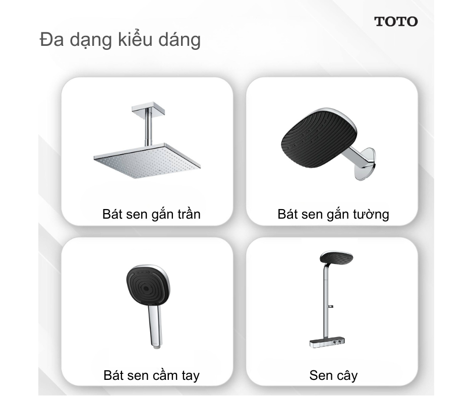 Đa dạng kiểu dáng