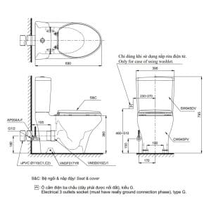 CS945PDW11#W TOTO chính hãng CS945PDW11#W