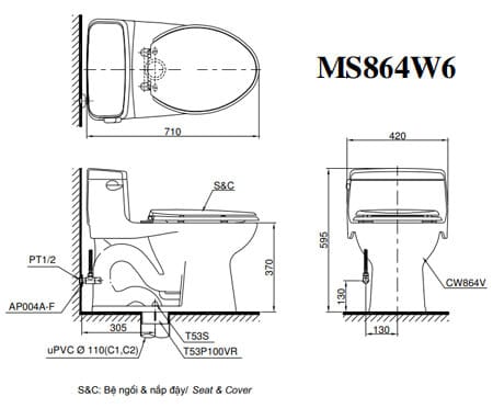 MS864W6 TOTO chính hãng MS864W6