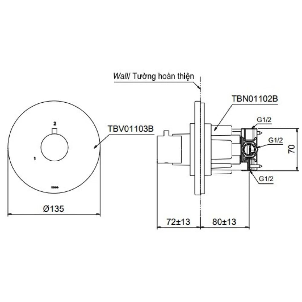 TBV01103B TOTO chính hãng TBV01103B