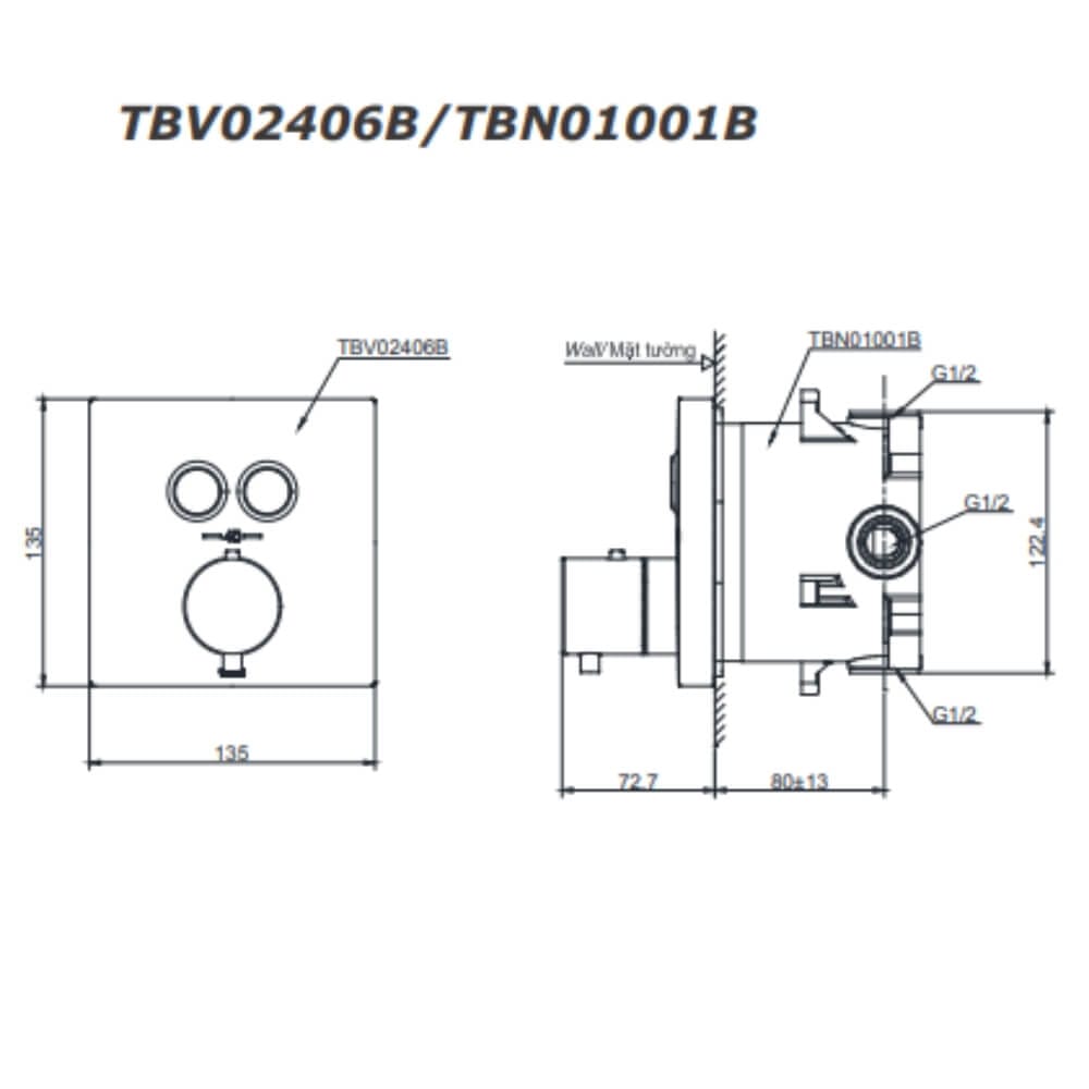 TBV02406B TOTO chính hãng TBV02406B
