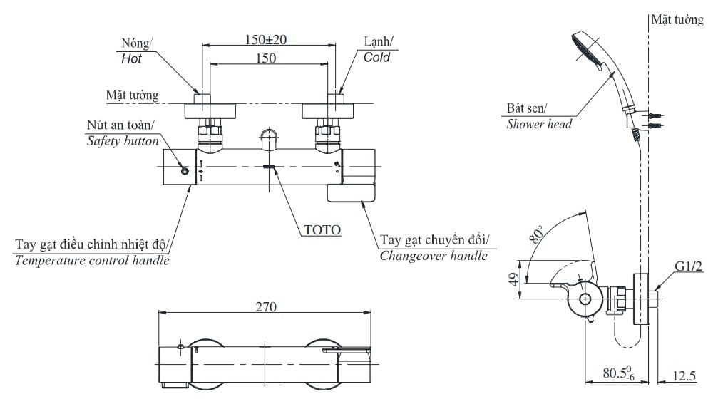 TBV03431V/TBW03002B TOTO chính hãng TBV03431V/TBW03002B