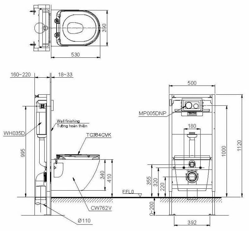 CW762/TC384CVK TOTO chính hãng cw762-tc384cvk-