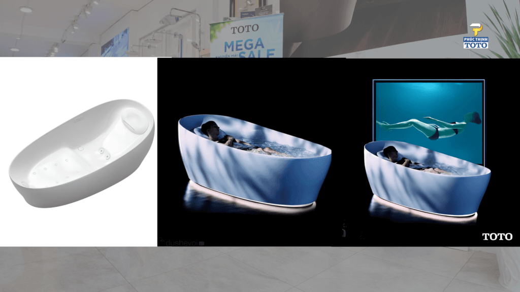 Bồn tắm TOTO Flotation Tub (PJYD2200PWEGW) - Đỉnh cao thư giãn với công nghệ không trọng lực.