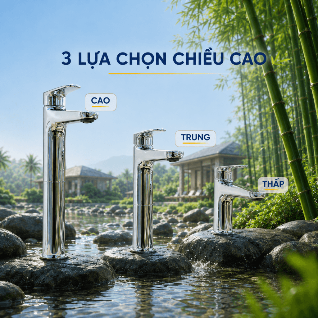 Vòi chậu TOTO TLS103A0V nóng lạnh dáng thấp