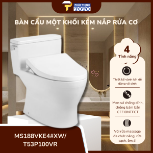 Bàn cầu một khối kèm nắp rửa cơ MS188VKE4#XW/ T53P100VR