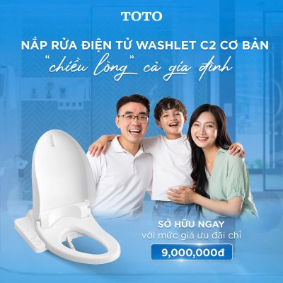 NẮP RỬA ĐIỆN TỬ WASHLET C2 CƠ BẢN - CHIỀU LÒNG CẢ GIA ĐÌNH