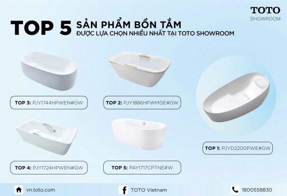 NGÂM MÌNH THƯ GIÃN VỚI TOP 5 BỒN TẮM TOTO