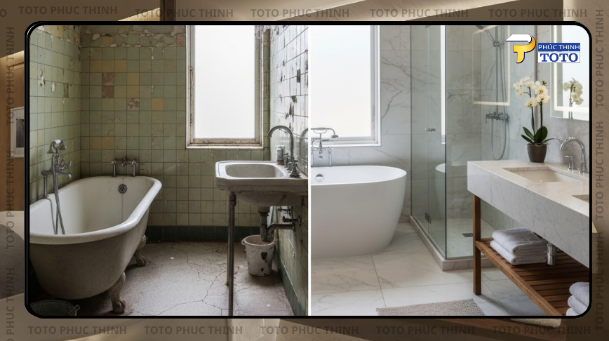 làm mới phòng tắm cũ nhà ở