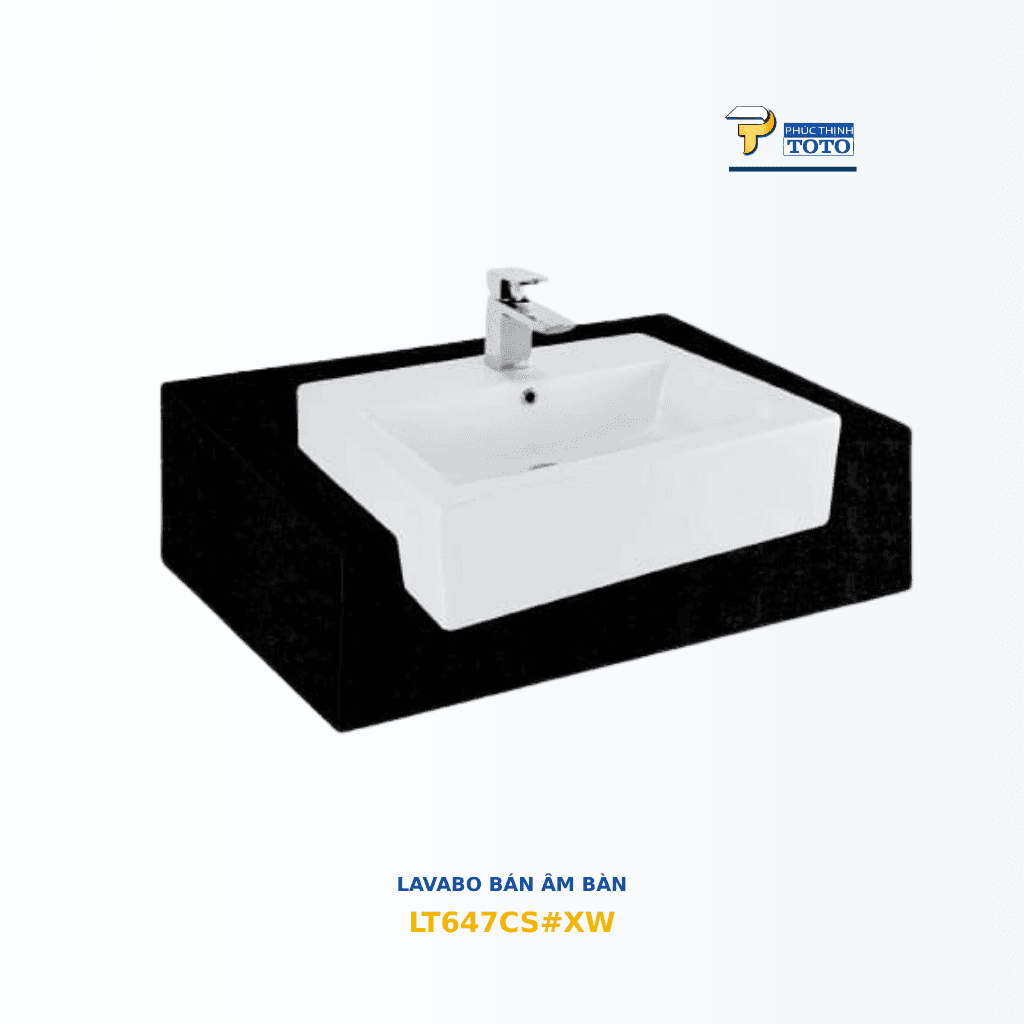 Chậu lavabo bán âm TOTO LT647CS#XW CeFiONtect TOTO chính hãng Chậu lavabo TOTO LT647CS#XW bán âm bàn