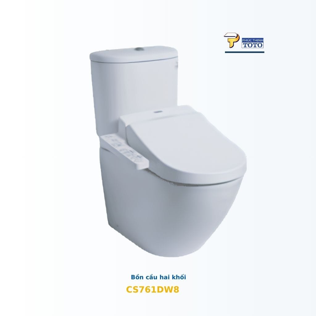 Bồn cầu 2 khối TOTO CS761DW8#XW kèm WASHLET TOTO chính hãng CS761DW8#XW