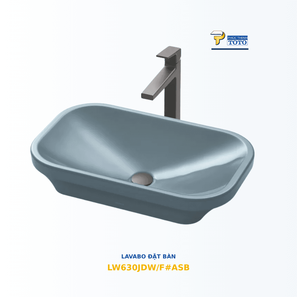 Chậu lavabo TOTO LW630JDW/F#ASB đặt bàn xanh tro TOTO chính hãng Chậu lavabo TOTO LW630JDW/F#ASB đặt bàn xanh tro