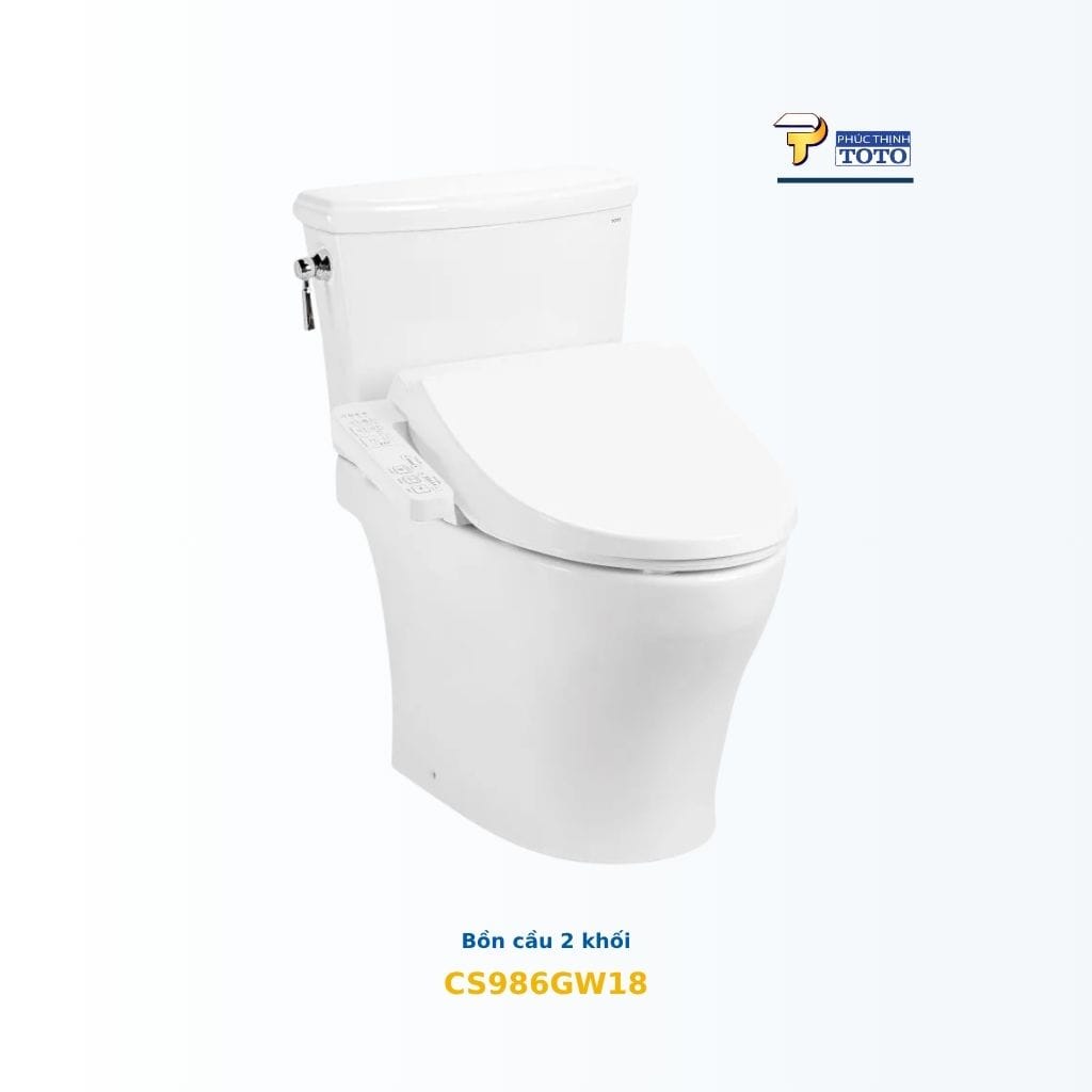 BỒN CẦU TOTO CS986GW18#XW KÈM WASHLET C2 CƠ BẢN TOTO chính hãng Bồn cầu TOTO CS986GW18#XW WASHLET C2