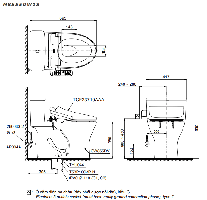 Bồn cầu TOTO CS326DT3#XW TC385VS#W hai khối nắp đóng êm TOTO chính hãng Bồn cầu TOTO CS326DT3#XW TC385VS#W hai khối nắp đóng êm