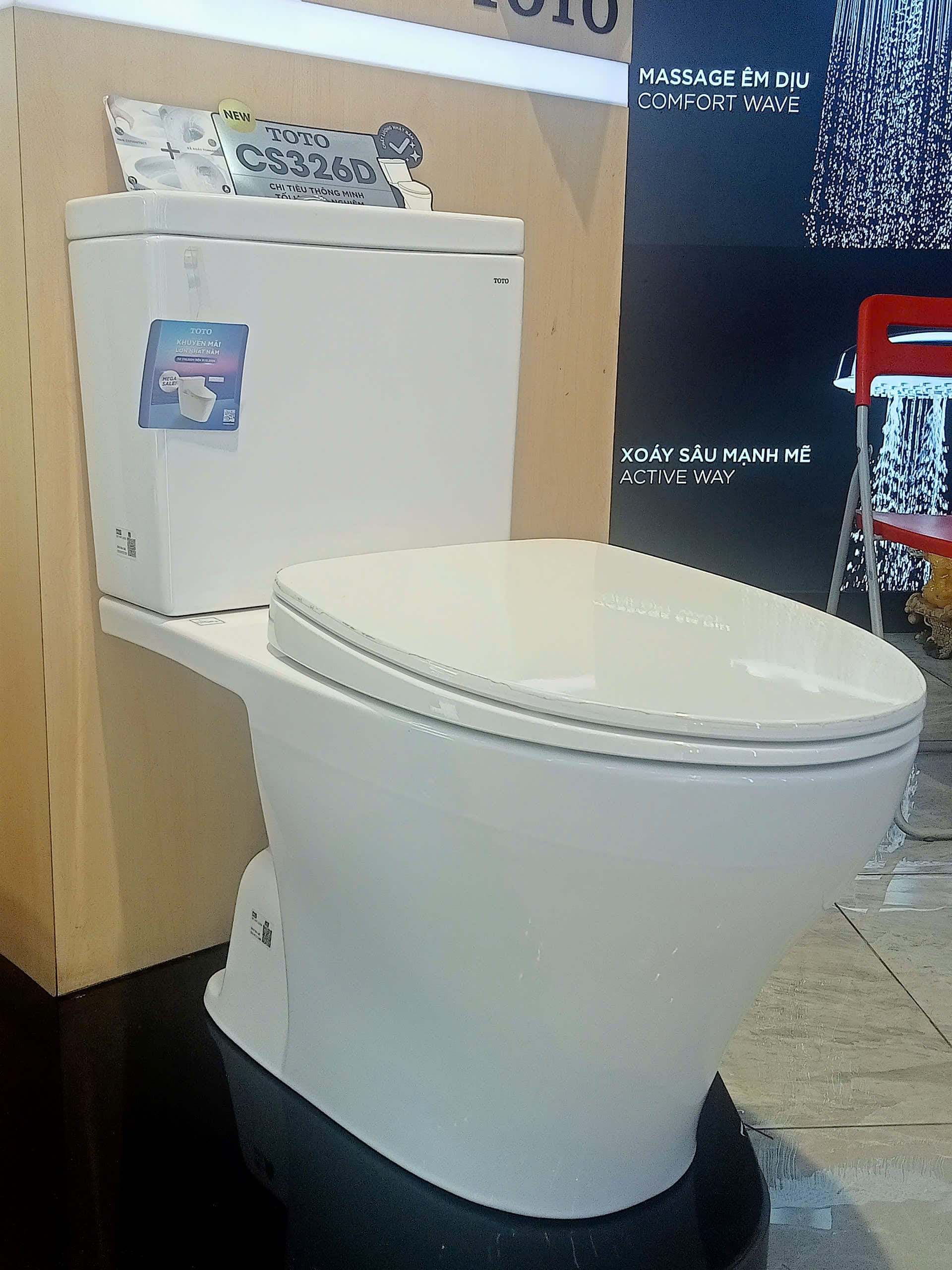 Bồn cầu TOTO CS326DT10#XW hai khối nắp đóng êm TOTO chính hãng Bồn cầu TOTO CS326DT10#XW hai khối nắp đóng êm