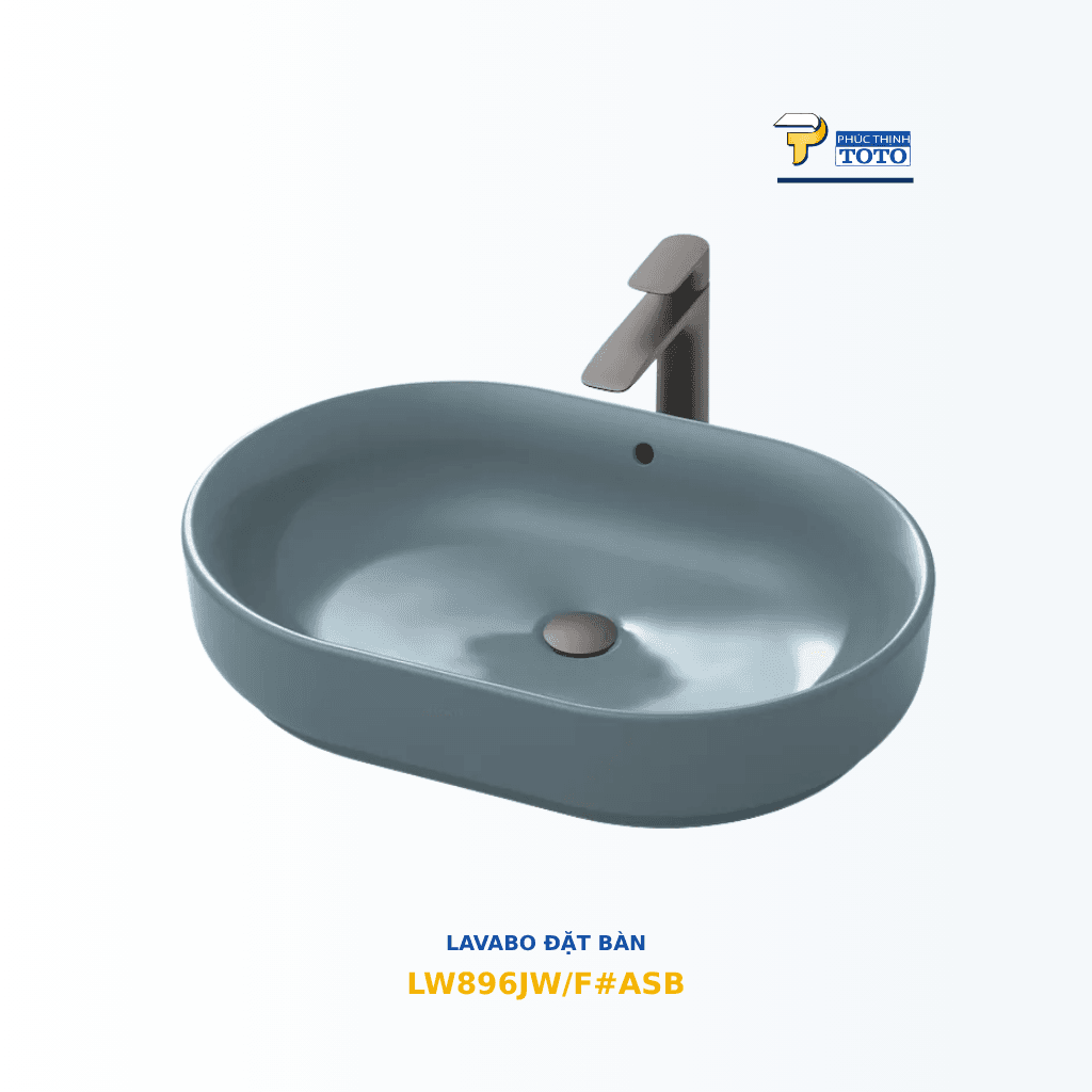 Chậu lavabo đặt bàn TOTO LW896JW/F#ASB màu xanh tro mùa đông TOTO chính hãng Chậu lavabo đặt bàn TOTO LW896JW/F#ASB màu xanh tro